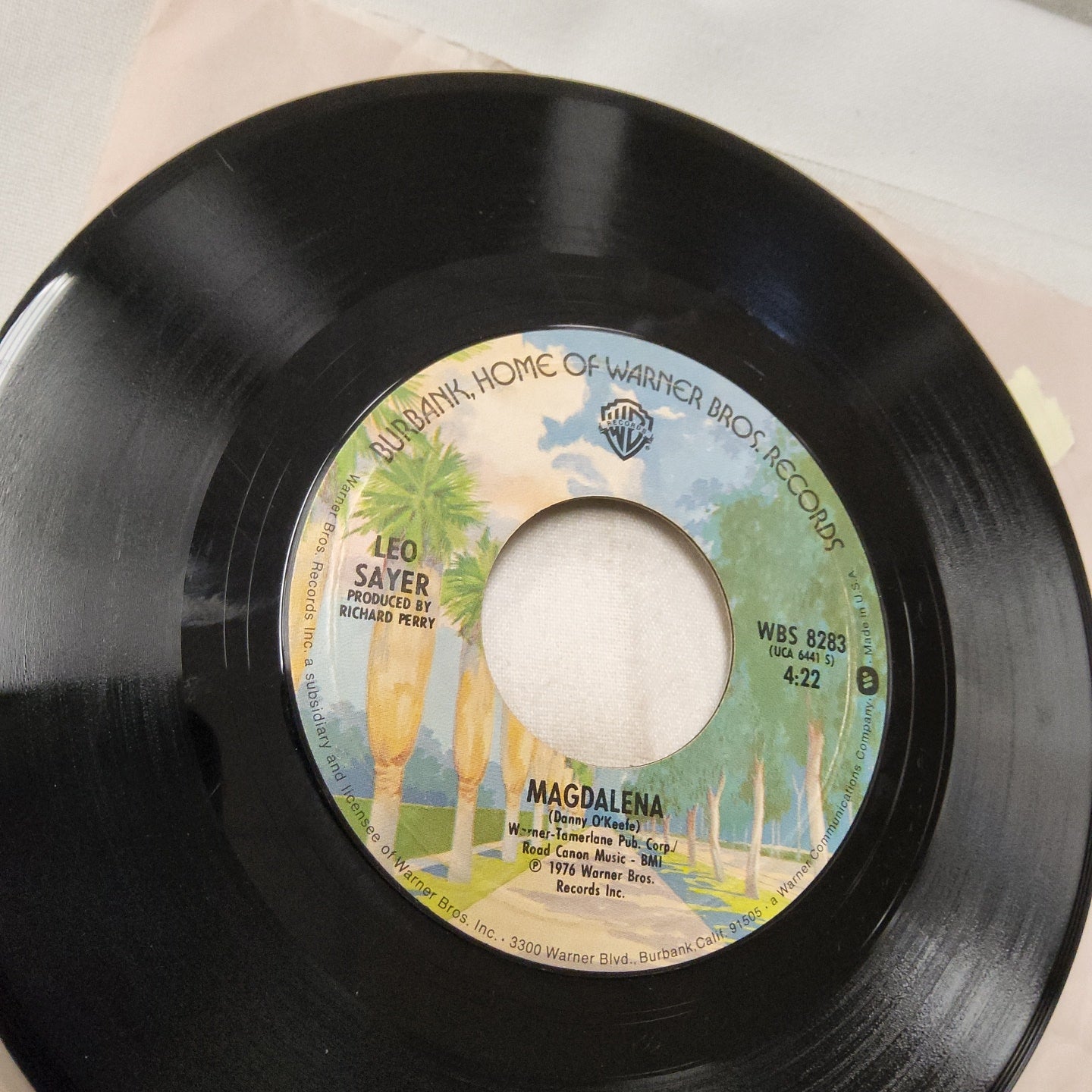45 double sided record Leo Sayer "You make me feel like dancing" and "Magdalena" Warner bros records