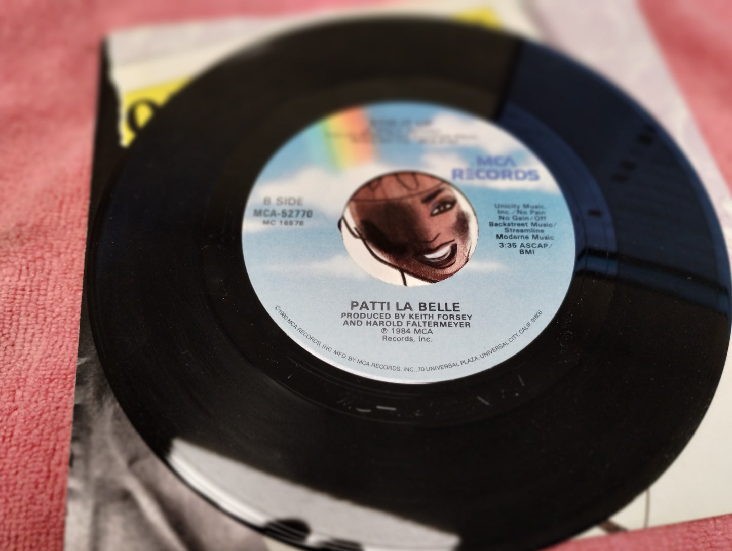 45 double sided record Patti La Belle and Michael McDonald "On my own" and "Stir it up" 1984