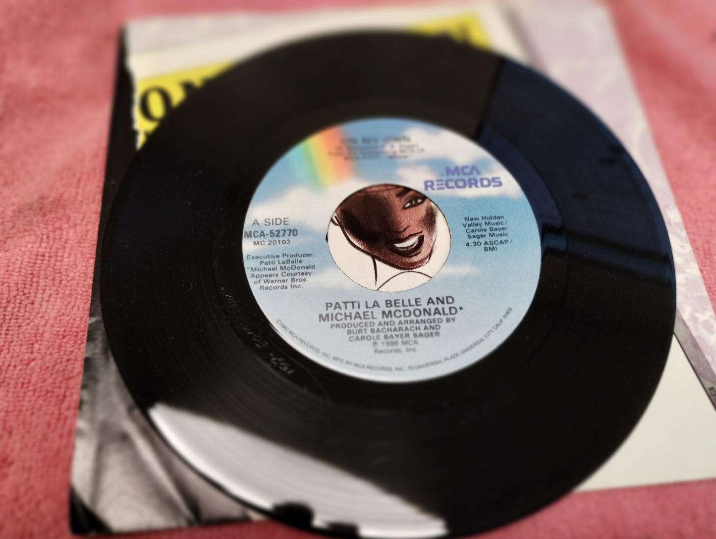 45 double sided record Patti La Belle and Michael McDonald "On my own" and "Stir it up" 1984