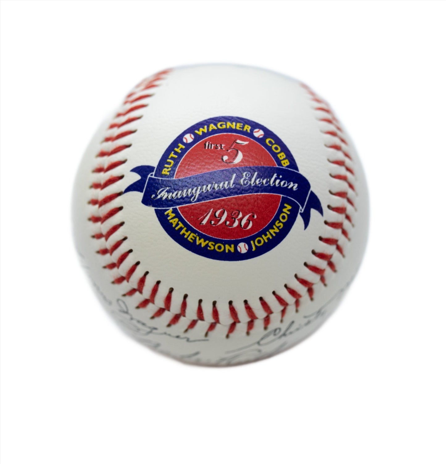 AMERICAN LEGENDS Replica Autograph Baseball 1936 First 5 Players In Hall Of Fame