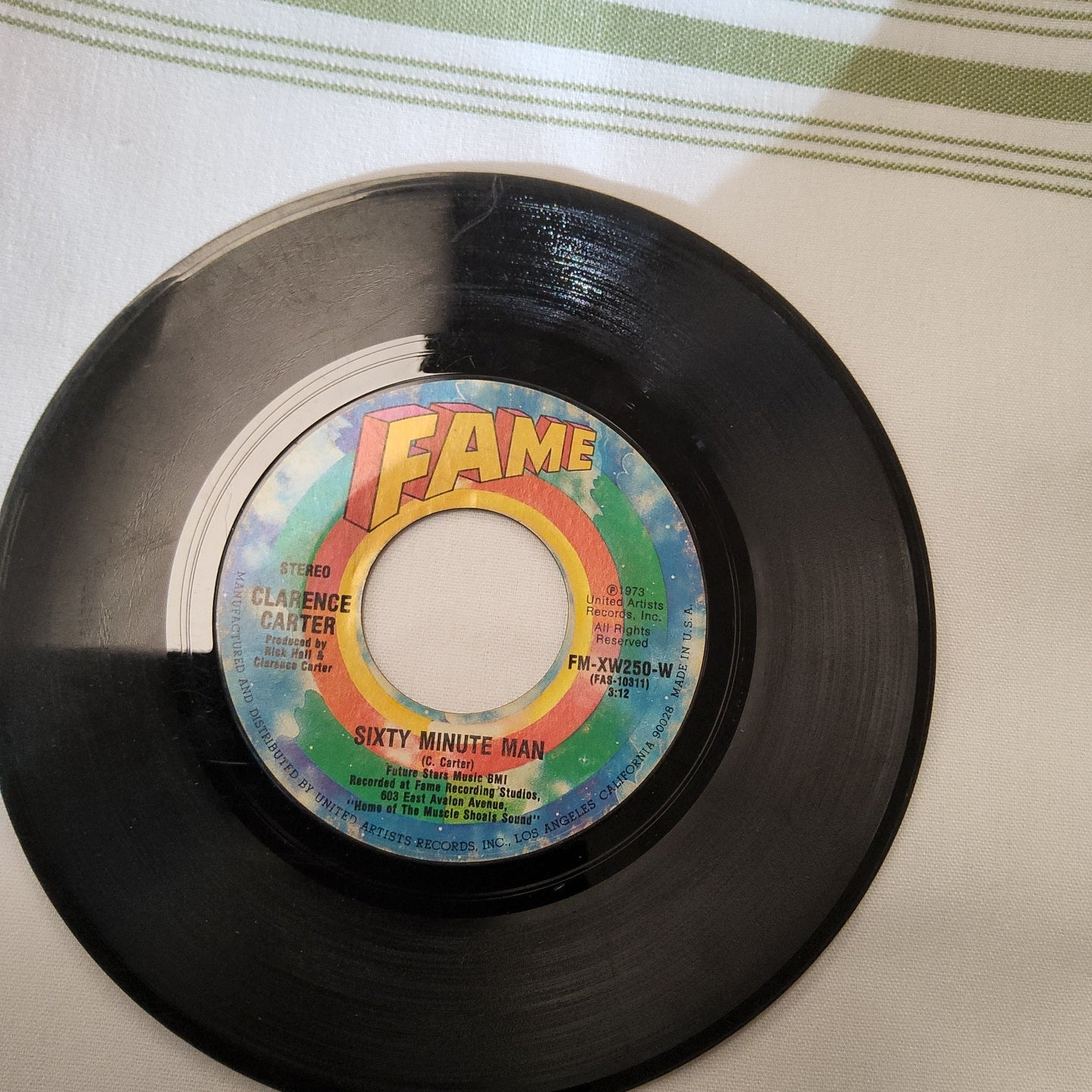 45 record recorded at Fame Studio by Clarence Carter