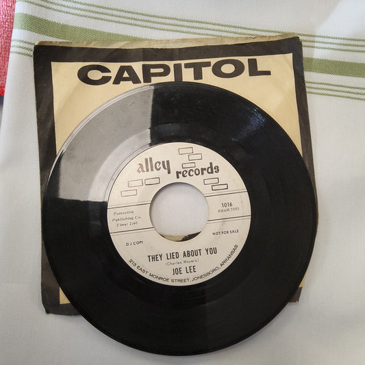 45 double sided record by Joe Lee "Arkansas Gal" and "They lied about you featuring Charles Mayor"