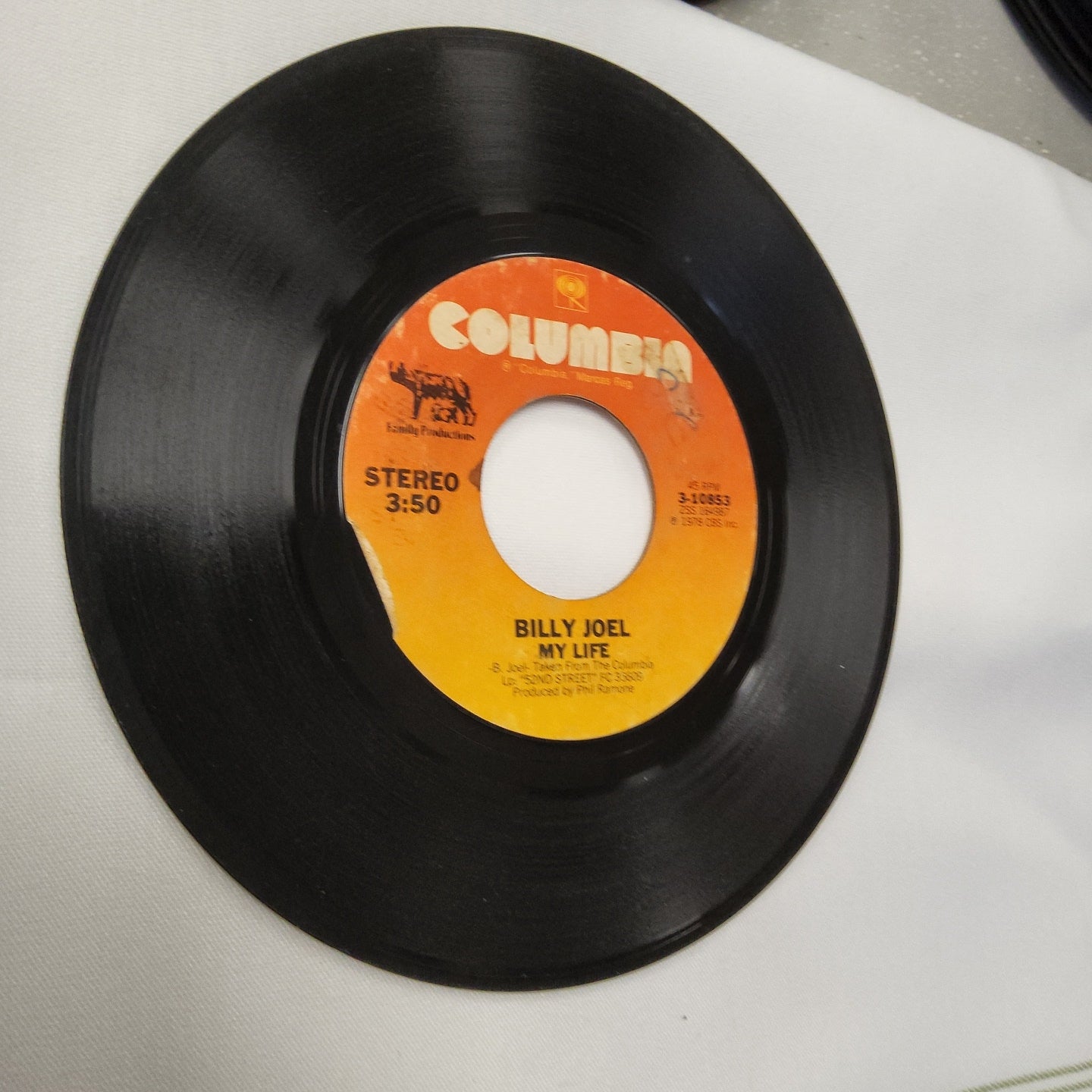 45 Columbia Record Billy Joel "  My Life" and " 52nd Street"