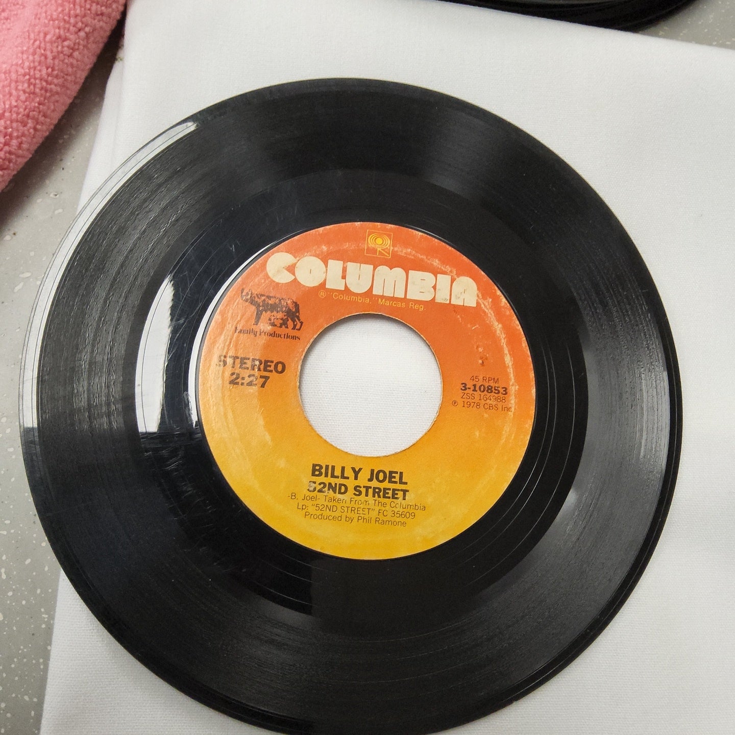 45 Columbia Record Billy Joel "  My Life" and " 52nd Street"