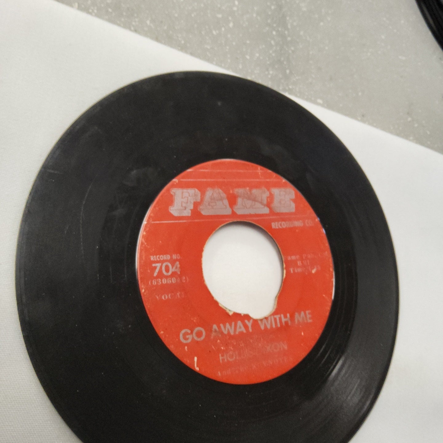 45 double sided record Hollis Dixon "Go away with me" and "Time will tell"