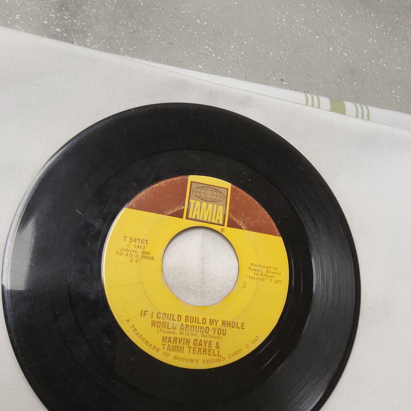 45 double sided record Marvin Gaye and Tammi Terrell "If this world were mine" and "If I could build my world around you"