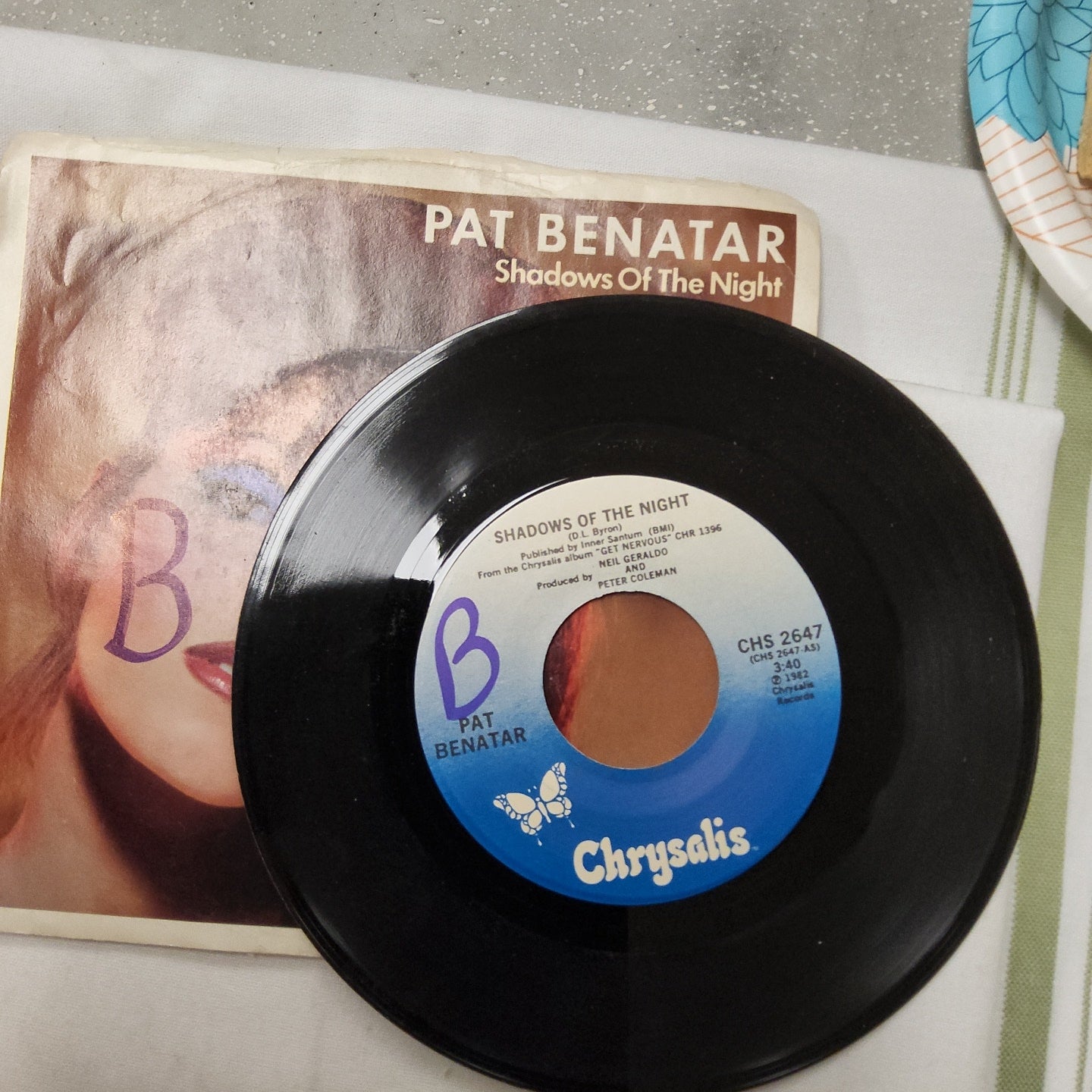 45 double sided record Pat Benatar Chrysalis album 1982