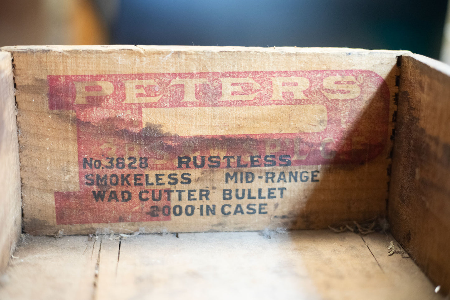 Vintage Peters Wooden Ammo Crate / no 3828