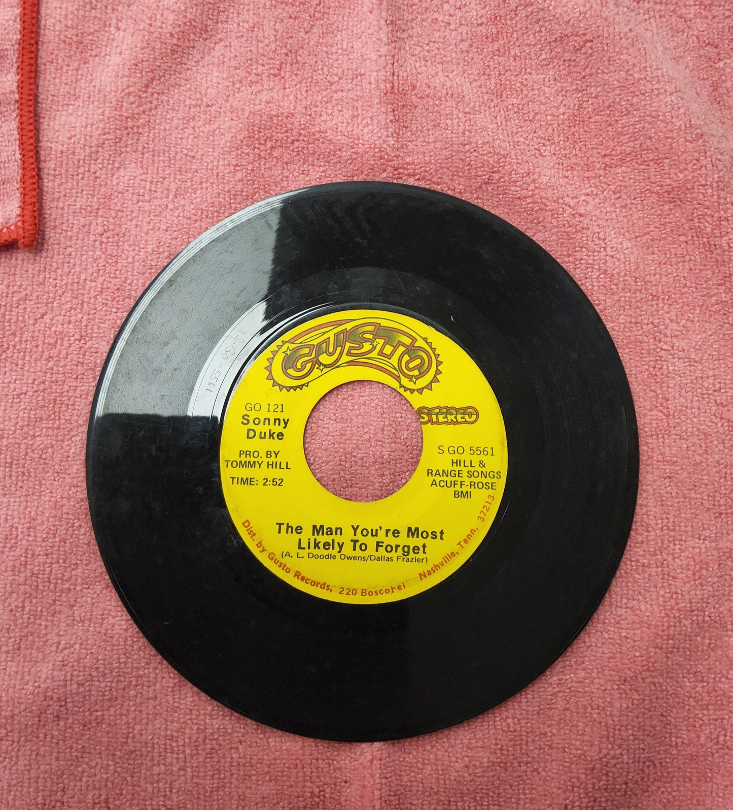 45 double sided record Featuring Don Wayne "Keep those flowers watered" and A.L Doodle Owens/ Dallas Frazier "The man you're most likely to forget"