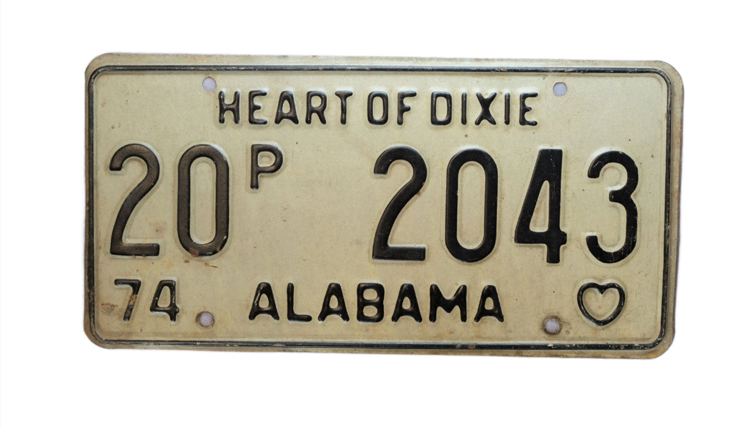 Vintage Colbert. County, Alabama license plate 1974 / 20p - 2043