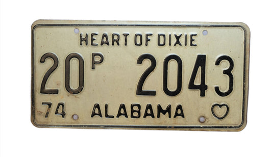 Vintage Colbert. County, Alabama license plate 1974 / 20p - 2043