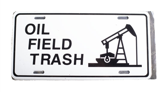 Plastic Oil Field Trash Novelty License Plate