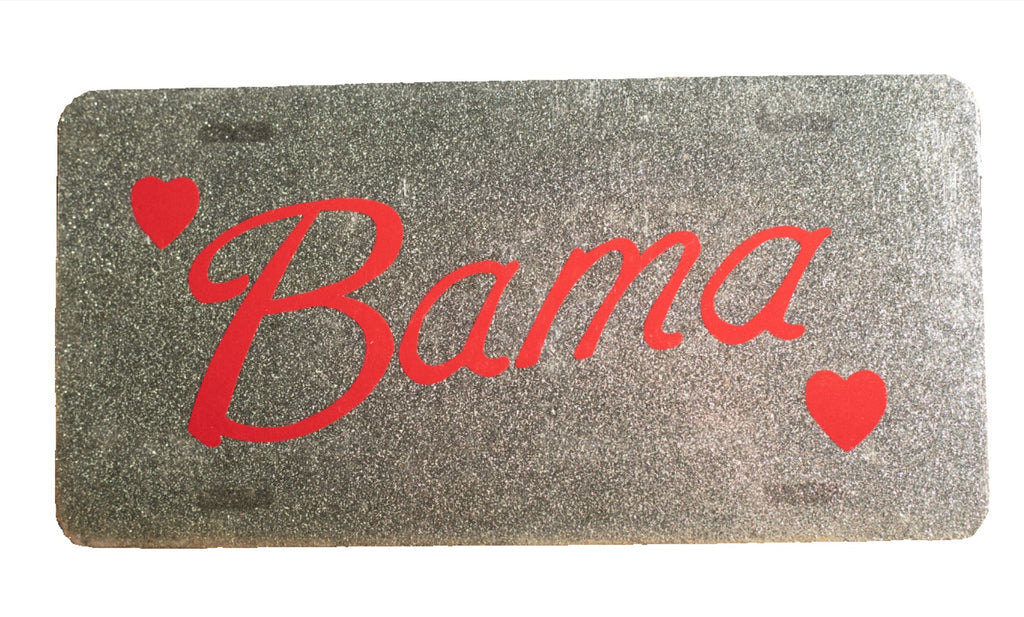 Glitter Bama License Plate