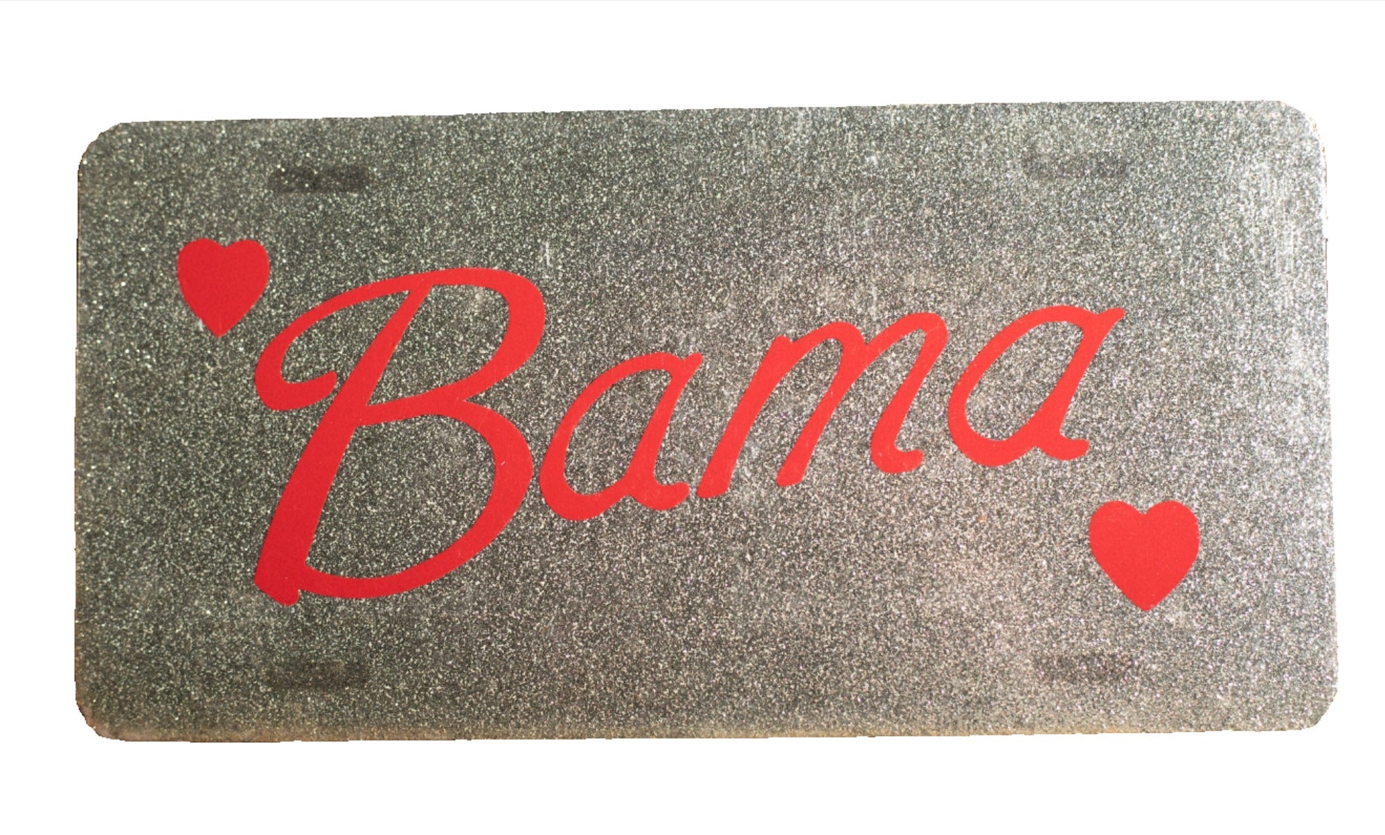 Glitter Bama License Plate
