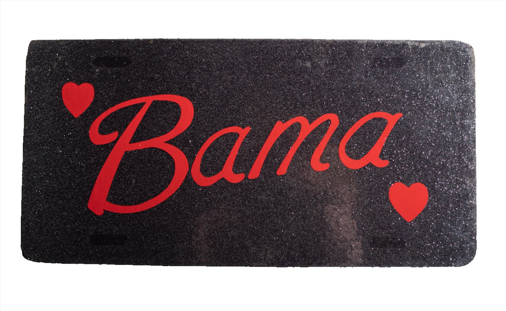 Glitter Bama License Plate