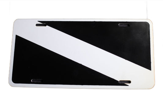 Plastic Black and White Novelty License Plate