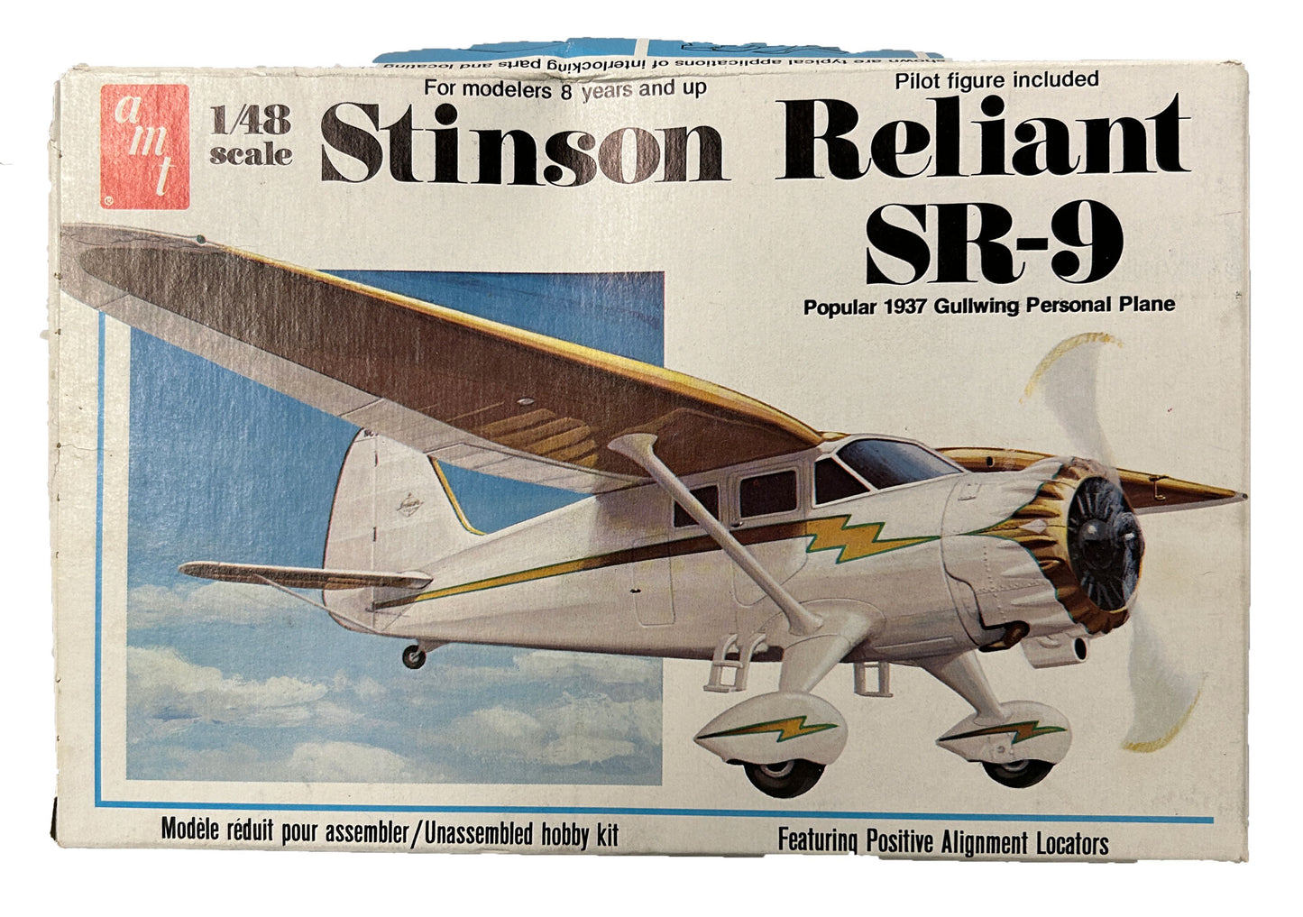 1/48 Scale AMT, Stinson Reliant SR-9 Airplane Model Kit, #T639, BN Open Box