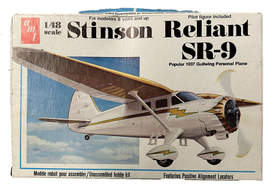 1/48 Scale AMT, Stinson Reliant SR-9 Airplane Model Kit, #T639, BN Open Box