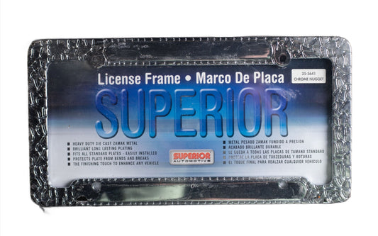 Silver Nugget License Plate Frame