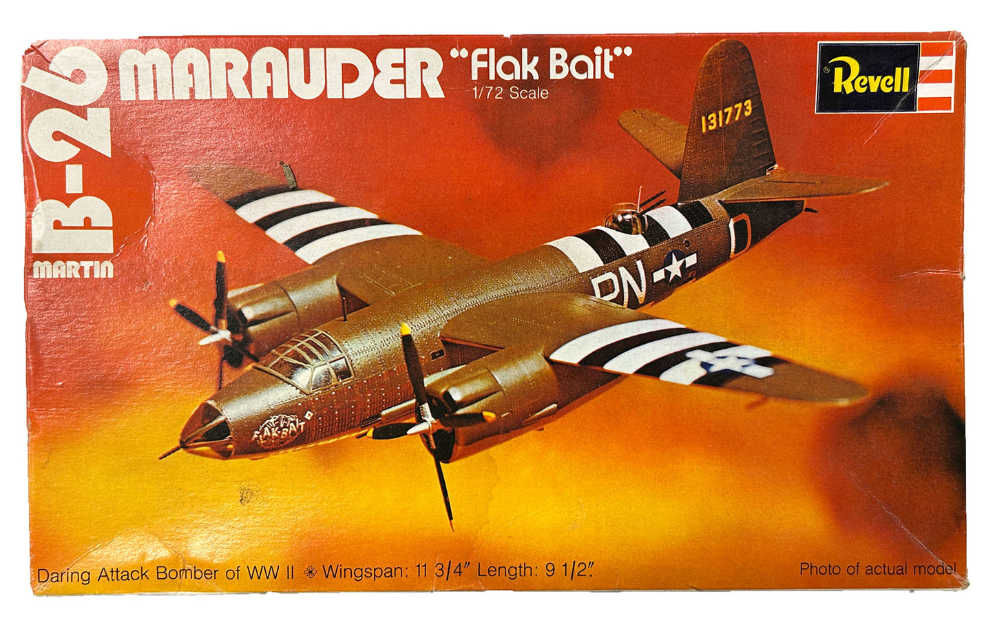 Revell 1/72 Scale Martin B-26 Marauder Flak Bait 1973 Model Kit H-147 Aircraft