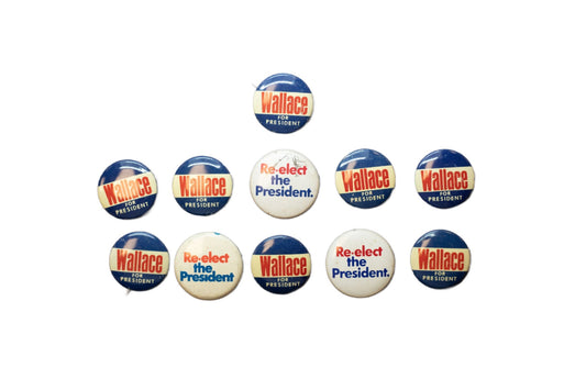 Vintage Assorted Wallace for President buttons x11