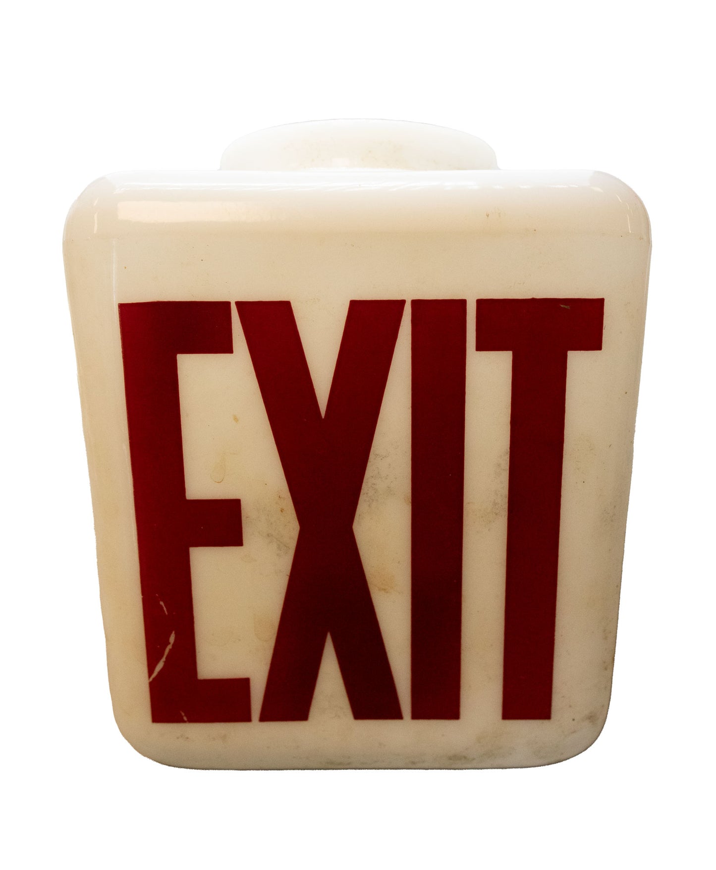 Vintage Exit Sign Wedge Shaped Milk Glass Light Globe Sign