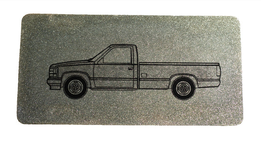 Glitter Pickup Truck Novelty License Plate