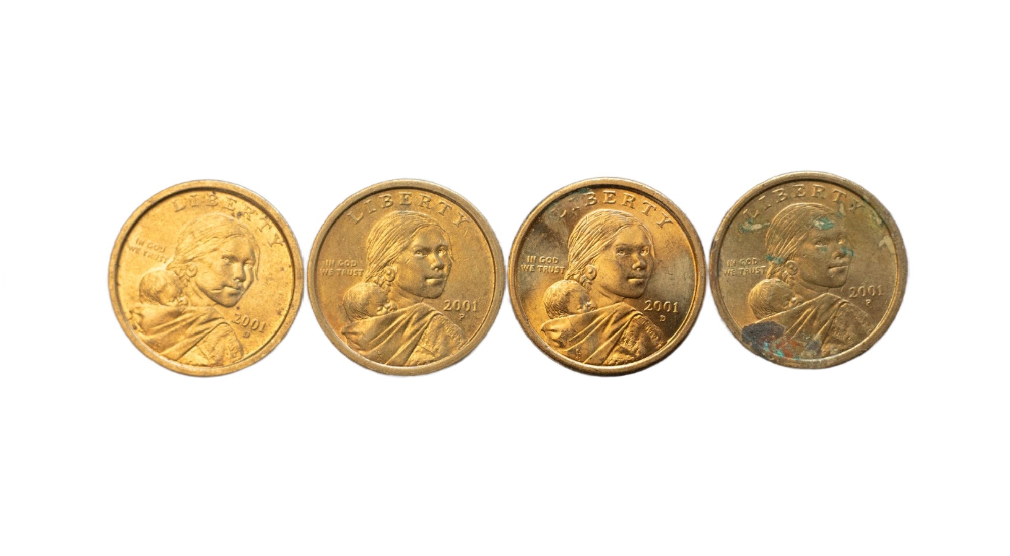 2001 Sacagawea dollar coin x4