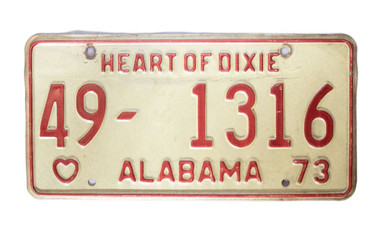 Vintage Marion County, Alabama license plate 1973 / 49-1316