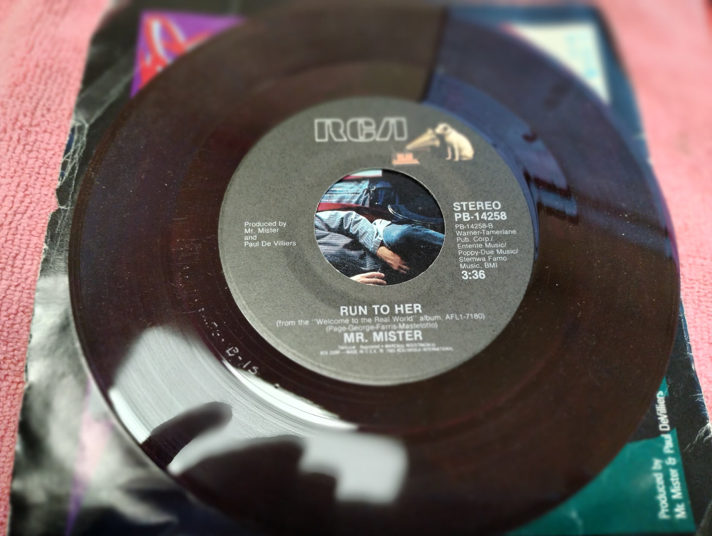 45 double sided record Mr. Mister "Kyrie" and "Run to her" 1985