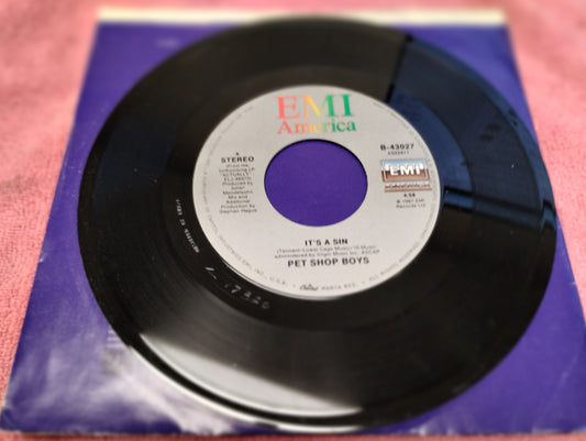 45 double sided record Pet Shop Boys "It's a sin" and "You know where you went wrong"