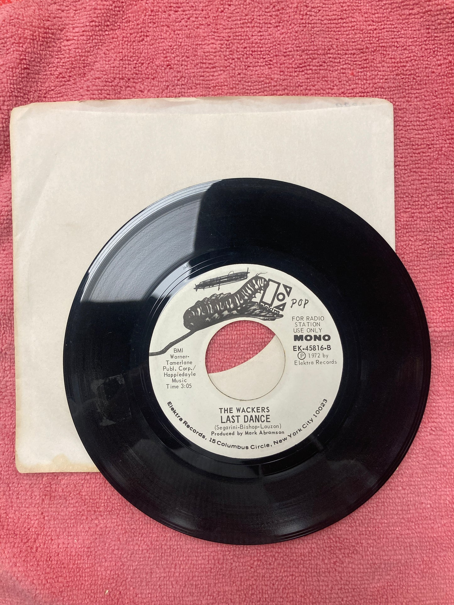 45 double sided record The Wackers "Day and Night" and "Last Dance"