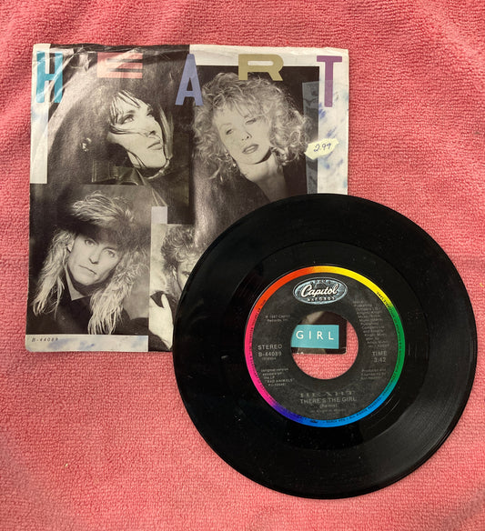 45 double sided record HEART "Bad Animals" and "There's the girl"