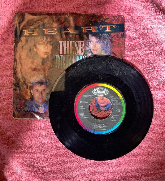 45 double sided record HEART "These dreams" and "Shell Shock"