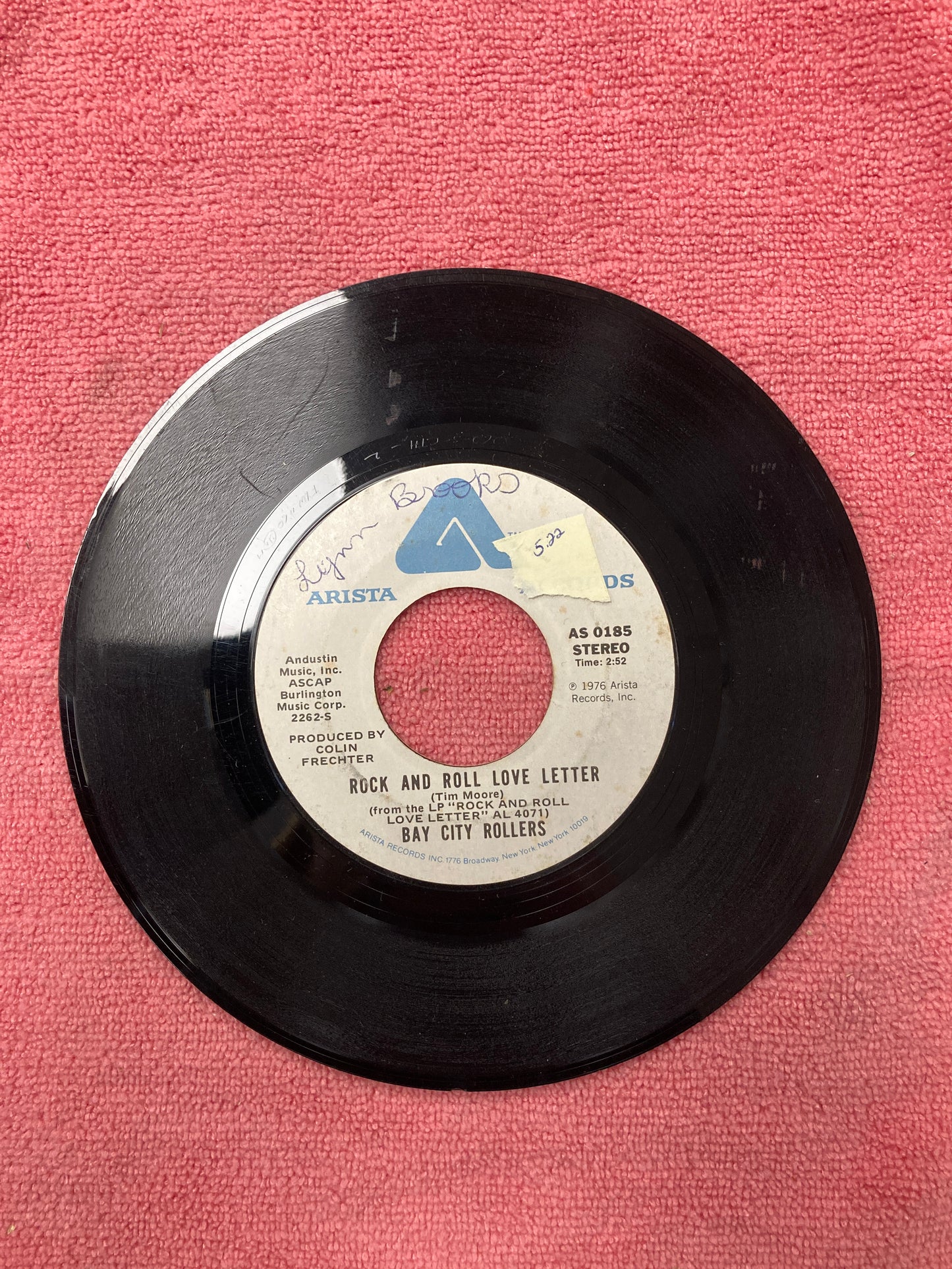 45 double sided record Bay City Rollers "Rock and Roll Love Letter" and "Shanghai'd in love"