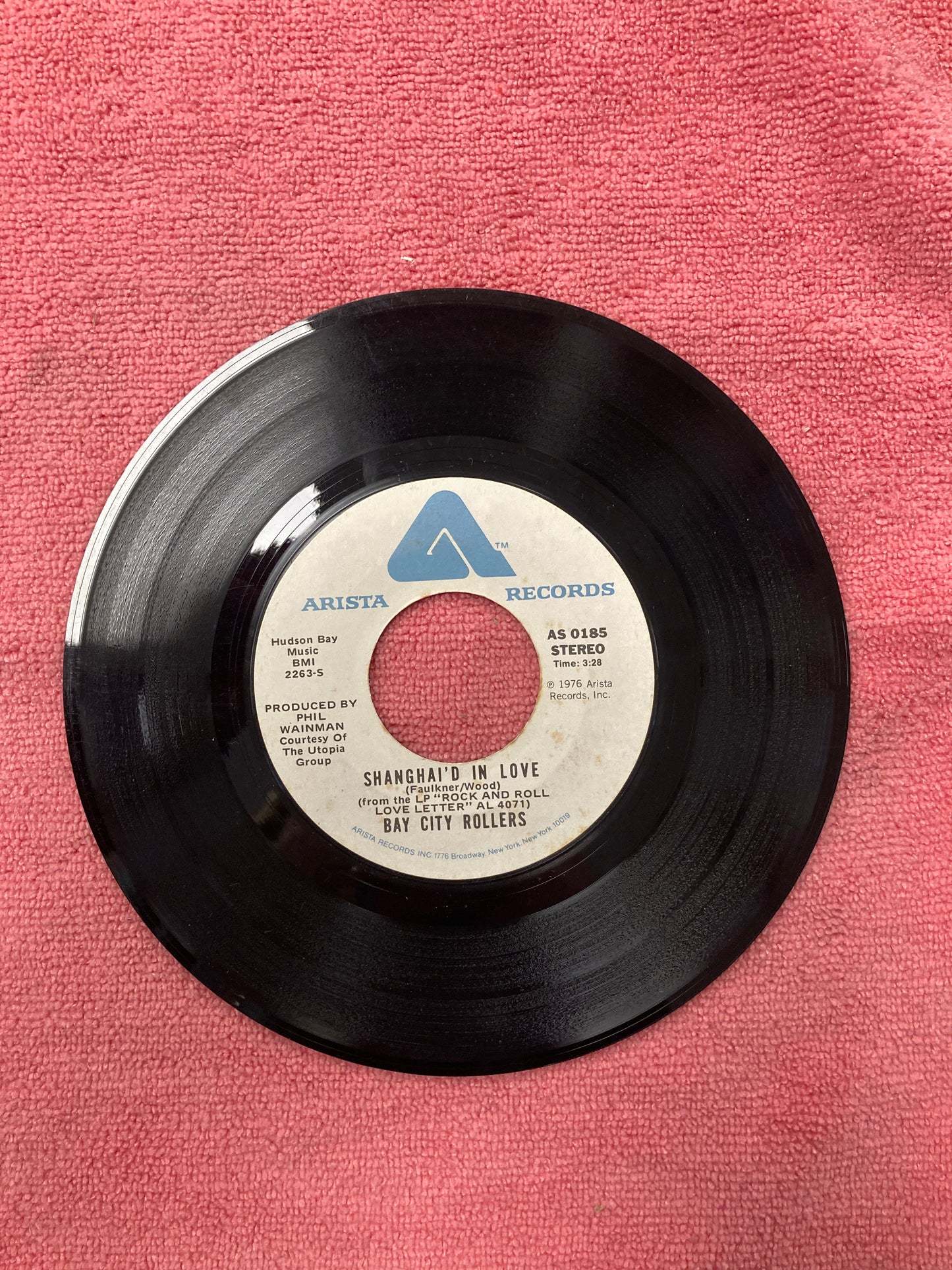 45 double sided record Bay City Rollers "Rock and Roll Love Letter" and "Shanghai'd in love"