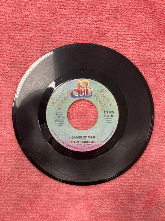 45 double sided record Carl Douglas "Gamblin' Man" and "Kung Fu Fighting"