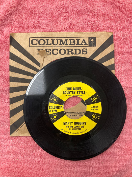 45 double sided record Marty Robbins "The hanging tree" and "The blues country style"