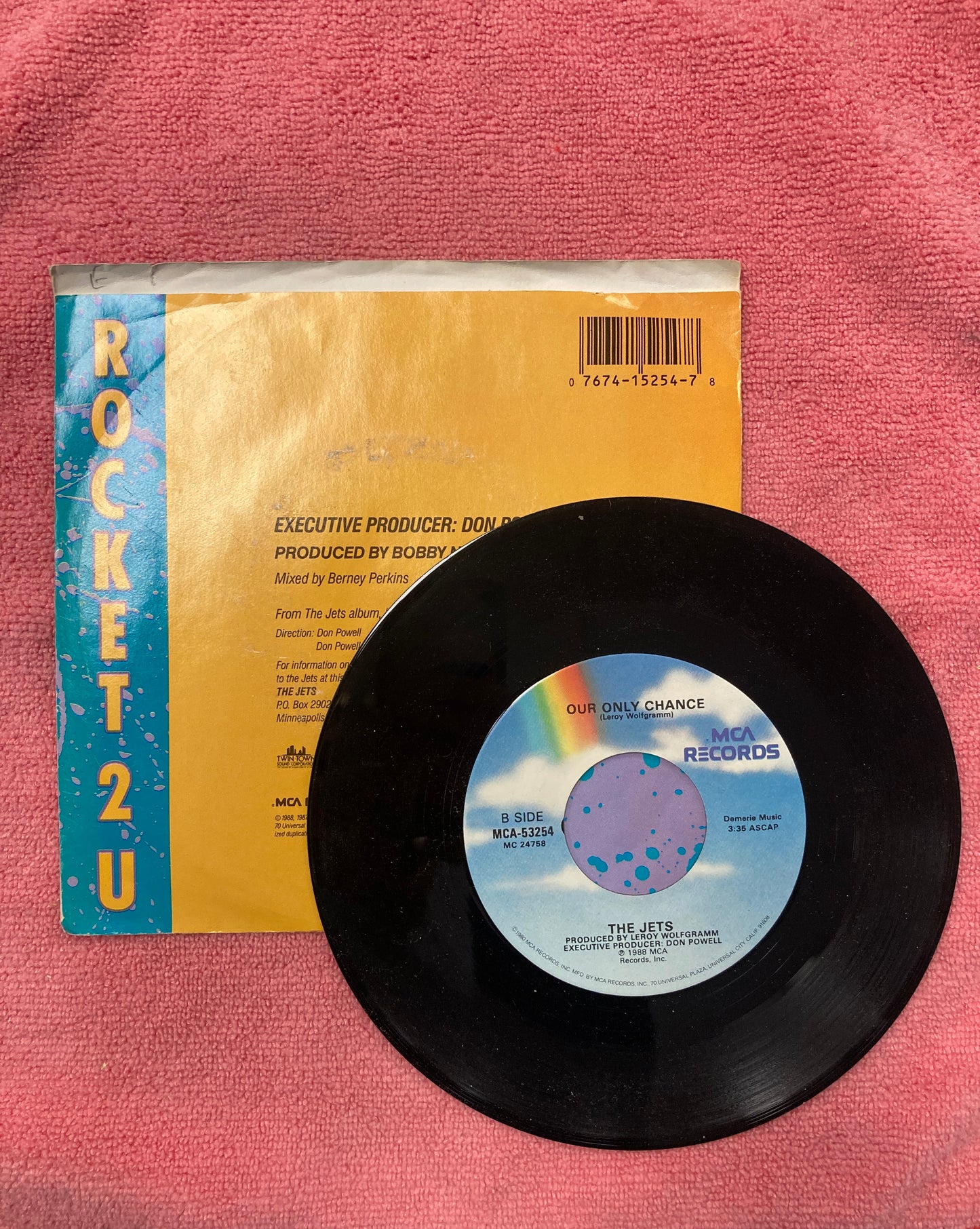 45 double sided record The Jets "Rocket 2 U" and "Our Only Chance"