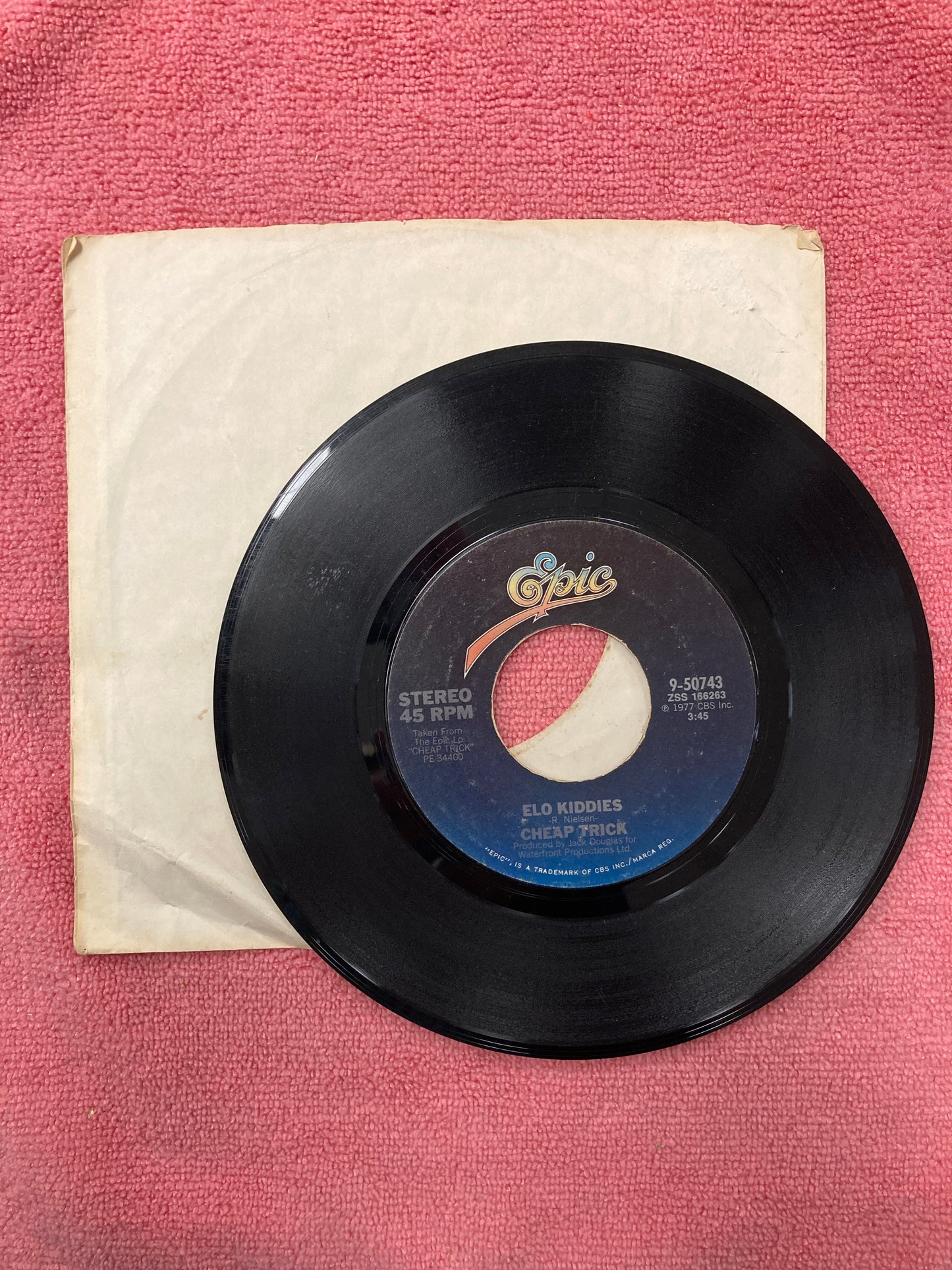 45 double sided record Cheap Trick "Ain't that a shame" and "Elo Kiddies"