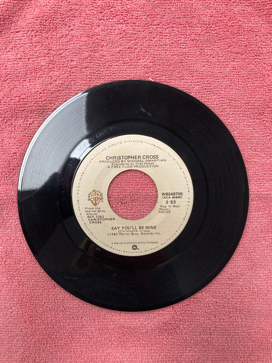 45 double sided record Christopher Cross "Spinning" and "Say you'll be mine"