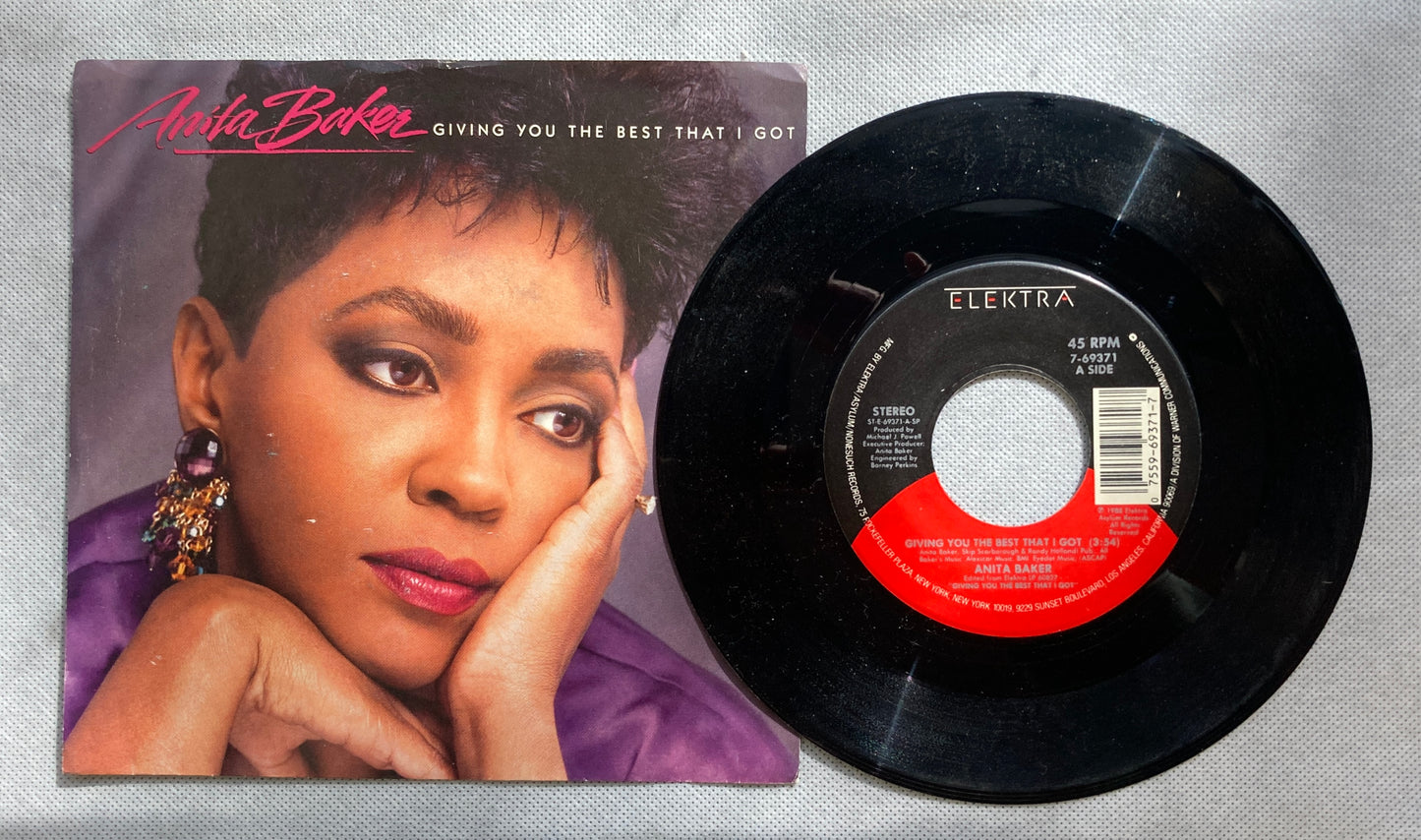 45 double sided Anita Baker record "Giving you the best that I got" and "Good Enough"