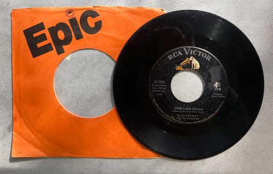 45 double sided Elvis Presley record "Good Luck Charm" and "Anything That's Part of You"