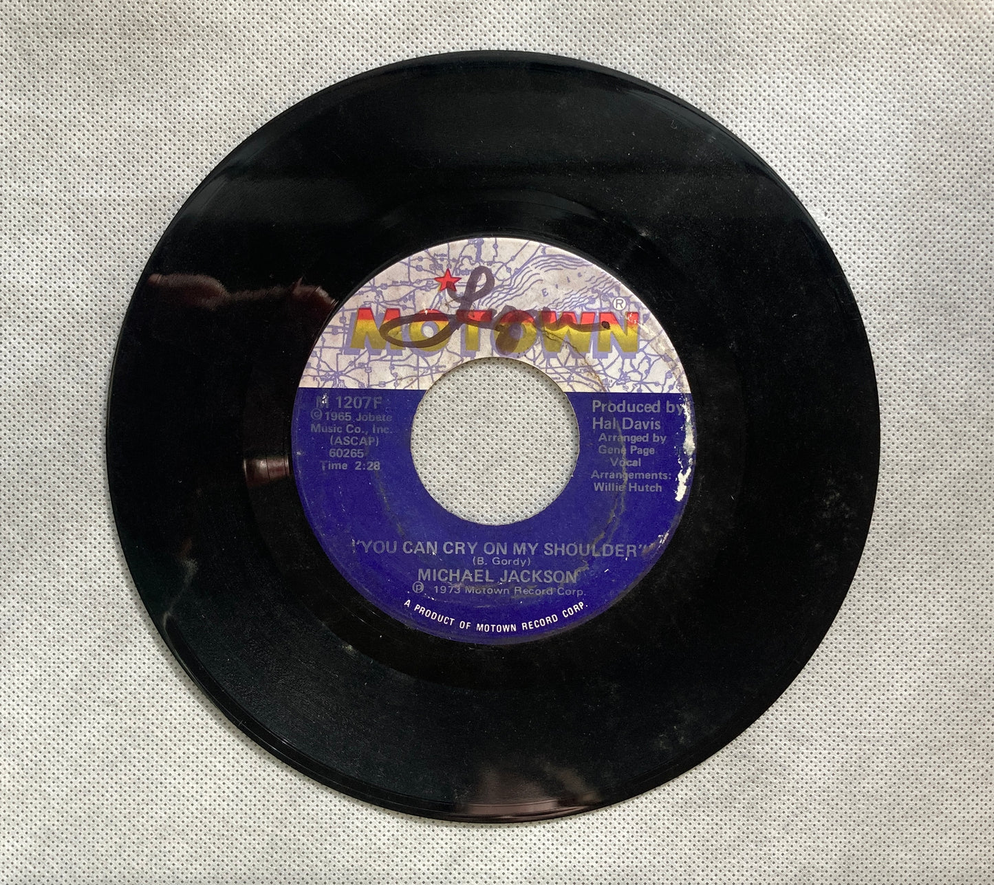 45 double sided record Michael Jackson "Ben" and "You can cry on my shoulder"