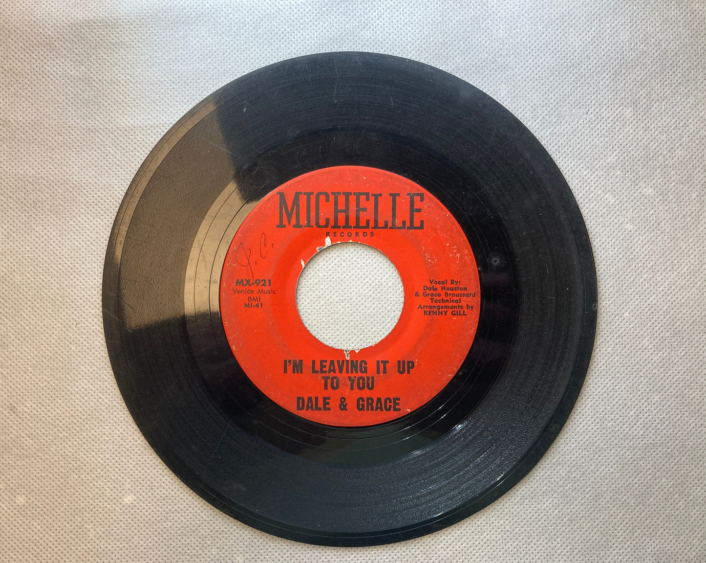 45 double sided Dale and Grace record "Foolin' around" and I'm leaving it up to you"