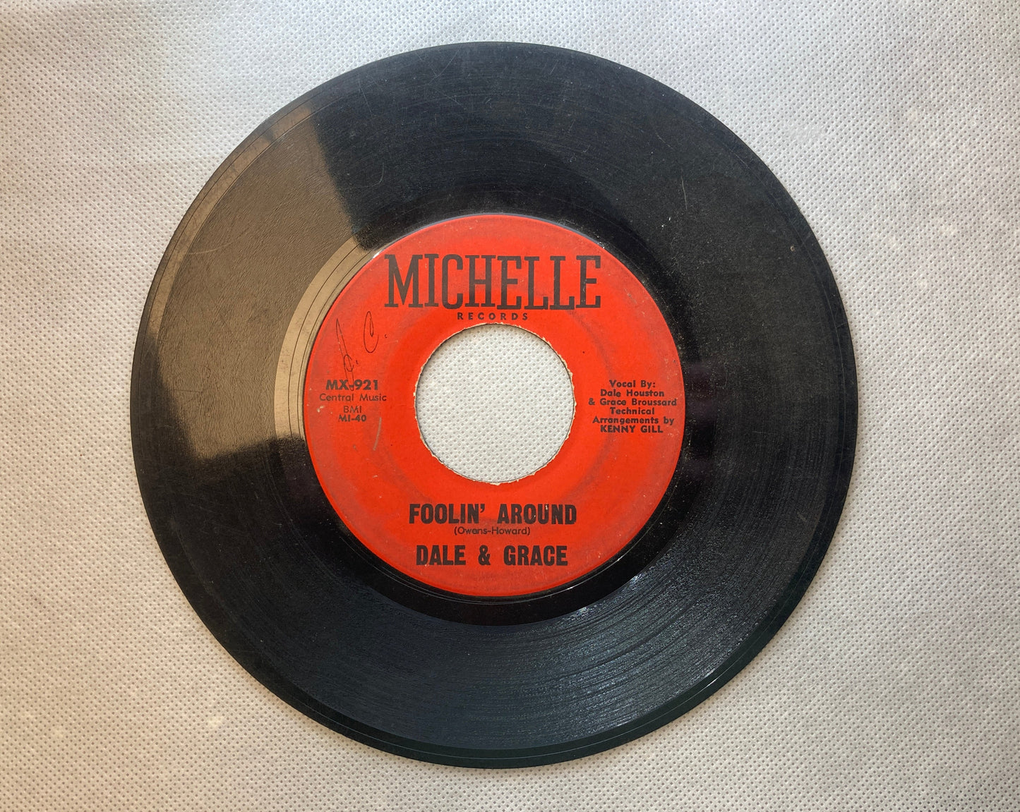 45 double sided Dale and Grace record "Foolin' around" and I'm leaving it up to you"