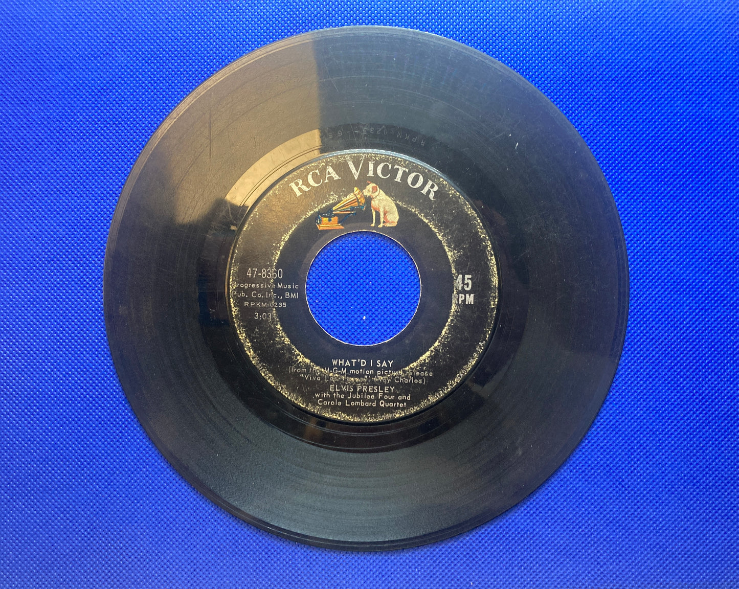 45 double sided Elvis Presley record "Viva Las Vegas" and What'd I Say"