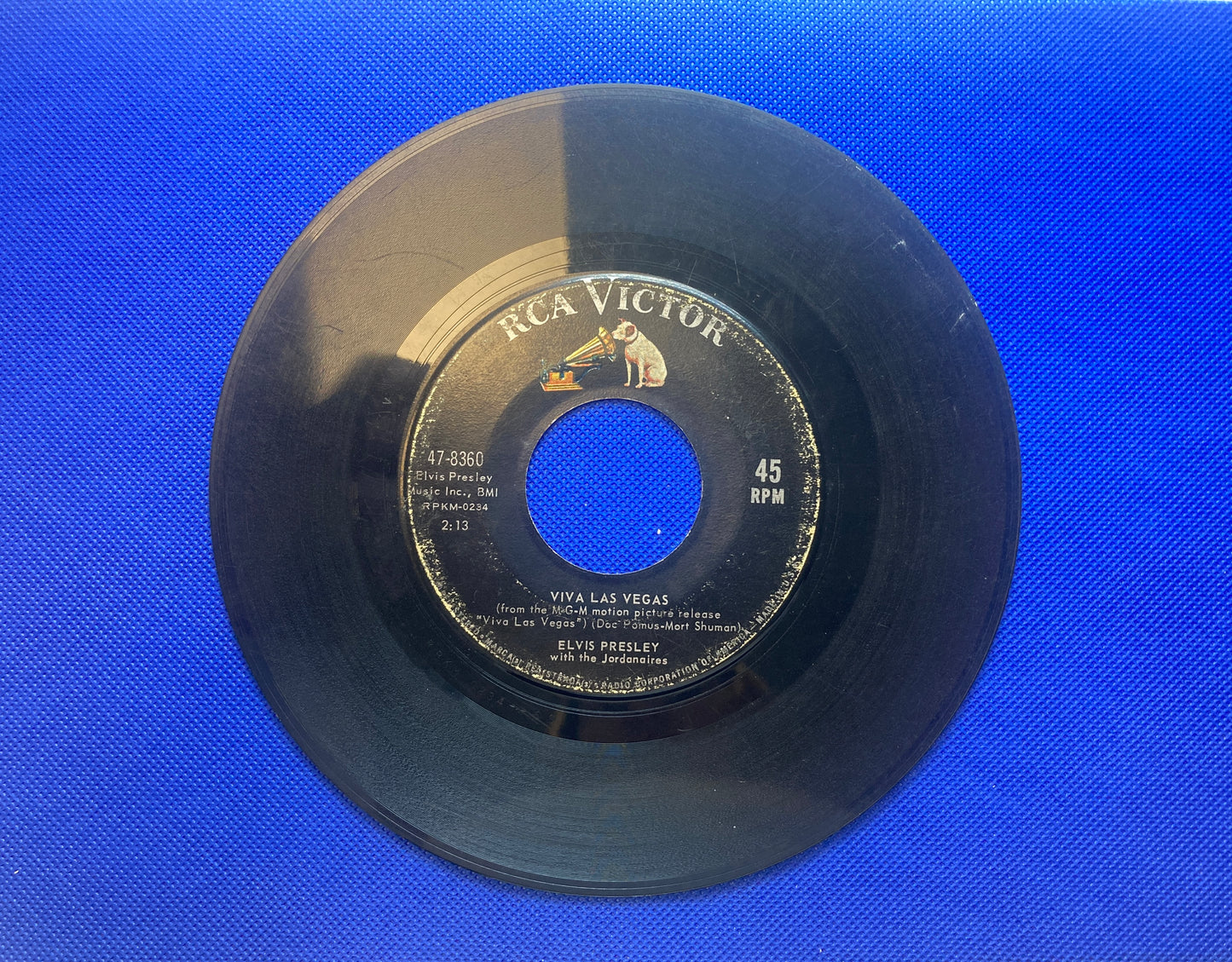 45 double sided Elvis Presley record "Viva Las Vegas" and What'd I Say"