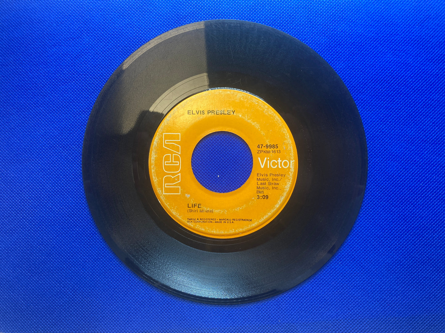 45 double sided Elvis Presley record "Only Believe" and "Life"