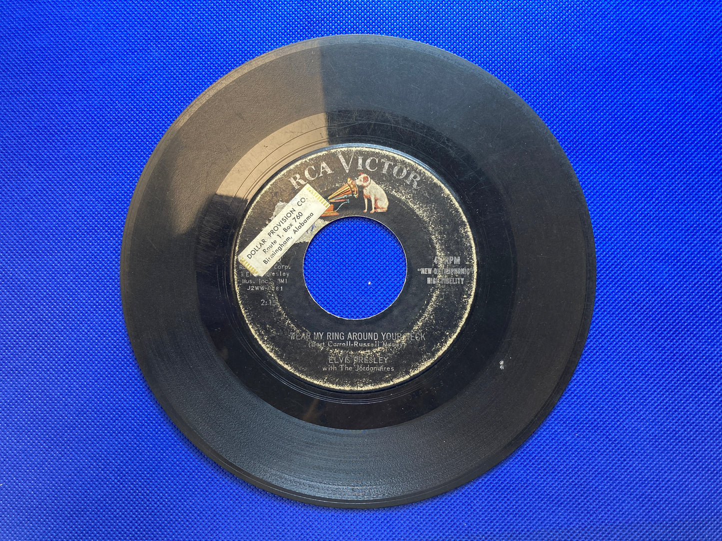 45 double sided Elvis Presley record "Doncha think its time" and "Wear my ring around your neck"